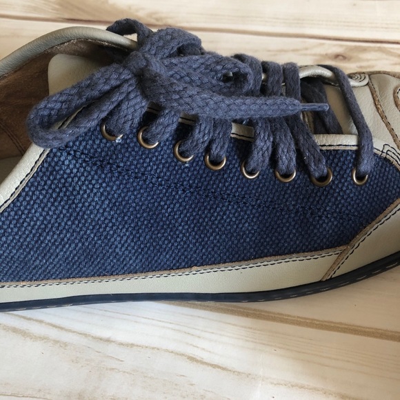 BORN vintage blue grey leather corduroy lace up shoes - Picture 6 of 12